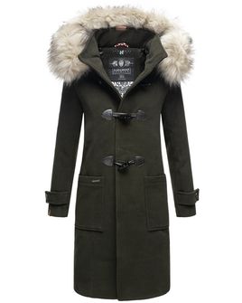 Navahoo OKSANA Dámsky zimný kabát s kapucňou, tmavozelená