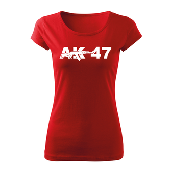 DRAGOWA dámske krátke tričko AK-47, červená 150g/m2