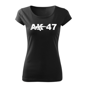DRAGOWA dámske krátke tričko AK-47, čierna 150g/m2