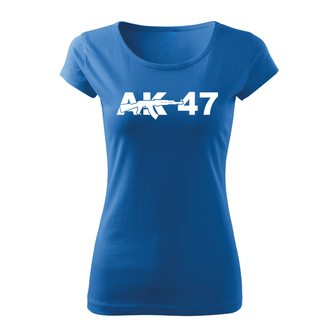DRAGOWA dámske krátke tričko AK-47, modrá 150g/m2