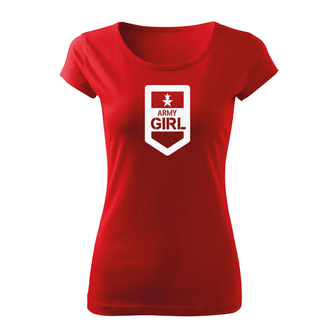 DRAGOWA dámske krátke tričko army girl, červená 150g/m2
