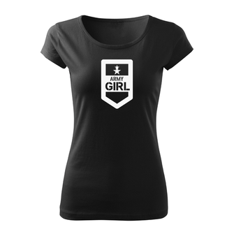 DRAGOWA dámske krátke tričko army girl, čierna 150g/m2