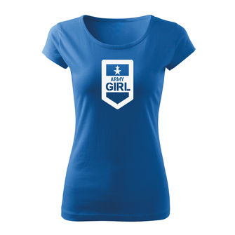 DRAGOWA dámske krátke tričko army girl, modrá 150g/m2