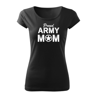 DRAGOWA dámske krátke tričko army mom, čierna 150g/m2