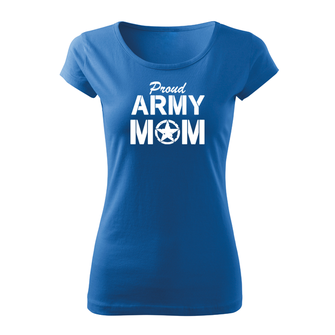 DRAGOWA dámske krátke tričko army mom, modrá 150g/m2