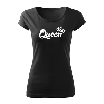 DRAGOWA dámske krátke tričko queen, čierna 150g/m2