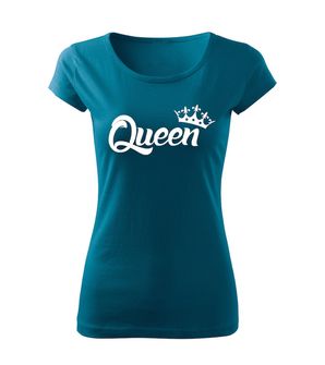 DRAGOWA dámske krátke tričko queen, petrol blue 150g/m2