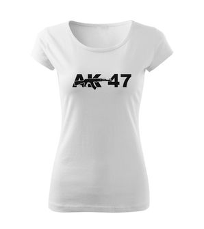 DRAGOWA dámske tričko AK-47, biela 150g/m2