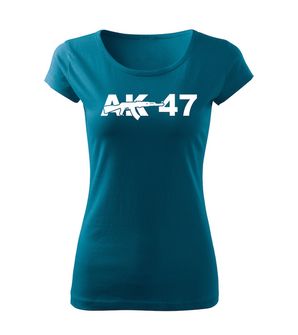 DRAGOWA dámske tričko AK-47, petrol blue 150g/m2