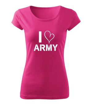 DRAGOWA dámske tričko I love army, ružová 150g/m2