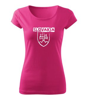 DRAGOWA dámske tričko slovenský znak s nápisom, ružová 150g/m2