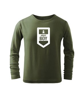 DRAGOWA Detské dlhé tričko Army boy, olivová