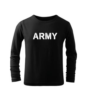 DRAGOWA Detské dlhé tričko Army, čierna