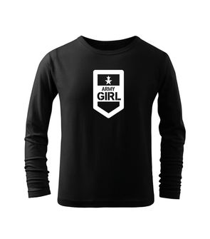 DRAGOWA Detské dlhé tričko Army girl, čierna
