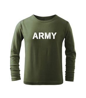DRAGOWA Detské dlhé tričko Army, olivová