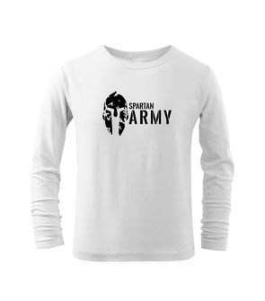 DRAGOWA Detské dlhé tričko Spartan army, biela