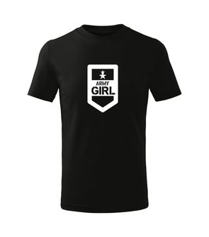 DRAGOWA Detské krátke tričko Army girl, čierna