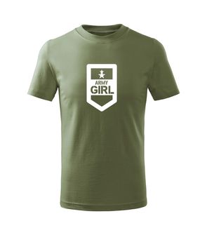 DRAGOWA Detské krátke tričko Army girl olivová