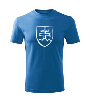DRAGOWA Detské krátke tričko Slovenský znak, modrá