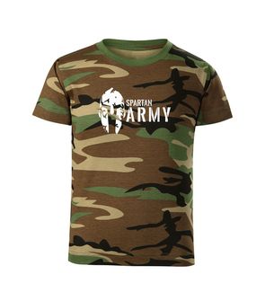DRAGOWA Detské krátke tričko Spartan army, maskáčová