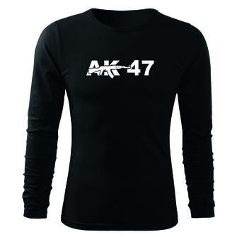 DRAGOWA Fit-T tričko s dlhým rukávom AK-47, čierna 160g/m2