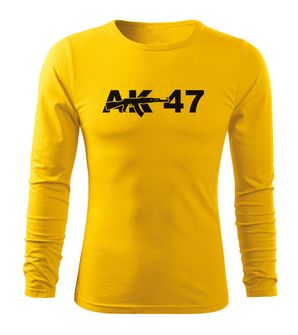 DRAGOWA Fit-T tričko s dlhým rukávom AK-47, žltá 160g/m2