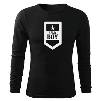 DRAGOWA Fit-T tričko s dlhým rukávom army boy, čierna 160g/m2