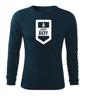 DRAGOWA Fit-T tričko s dlhým rukávom army boy, tmavomodrá 160g/m2