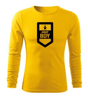 DRAGOWA Fit-T tričko s dlhým rukávom army boy, žltá 160g/m2