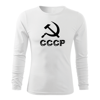 DRAGOWA Fit-T tričko s dlhým rukávom cccp, biela 160g/m2