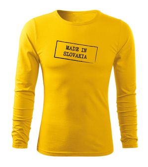 DRAGOWA Fit-T tričko s dlhým rukávom made in slovakia, žltá 160g/m2