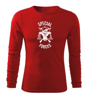DRAGOWA Fit-T tričko s dlhým rukávom special forces, červená 160g/m2