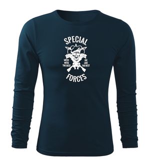 DRAGOWA Fit-T tričko s dlhým rukávom special forces, tmavomodrá 160g/m2