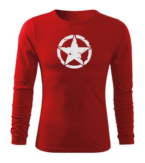 DRAGOWA Fit-T tričko s dlhým rukávom star, červená 160g/m2