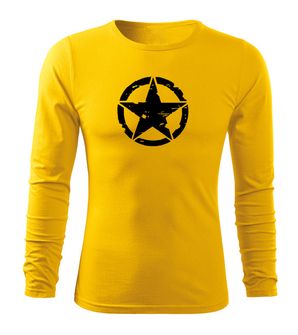 DRAGOWA Fit-T tričko s dlhým rukávom star, žltá 160g/m2