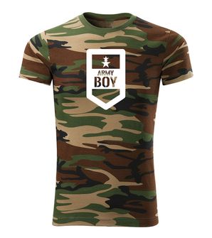 DRAGOWA krátke tričko army boy, maskáčová 160g/m2