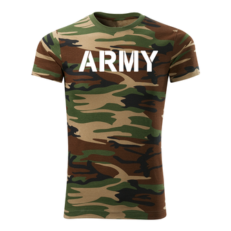 DRAGOWA krátke tričko army, maskáčová 160g/m2