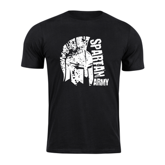 DRAGOWA krátke tričko spartan army León, čierna 160g/m2
