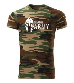 DRAGOWA krátke tričko spartan army, maskáčová 160g/m2