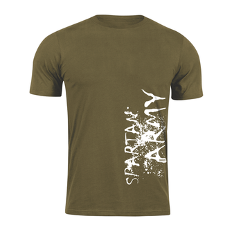 DRAGOWA krátke tričko spartan army WAR, olivová 160g/m2
