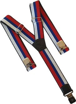 Natur traky na nohavice clip, biela-modrá-červená