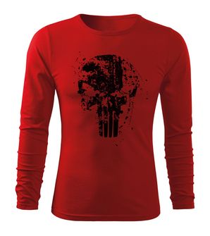 DRAGOWA Fit-T tričko s dlhým rukávom Frank The Punisher, červená 160g/m2