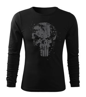DRAGOWA Fit-T tričko s dlhým rukávom Frank The Punisher, čierna 160g/m2