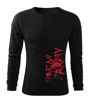 DRAGOWA Fit-T tričko s dlhým rukávom RedWar, čierna 160g/m2