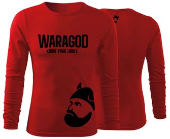 WARAGOD Fit-T tričko s dlhým rukávom StrongMERCH, červená 160g/m2