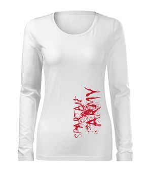 DRAGOWA Slim dámske tričko s dlhým rukávom War, biela 160g/m2